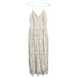 Baltic Born Cozette Lace Gown White Nude Maxi Wedding Romantic Women's Size L
